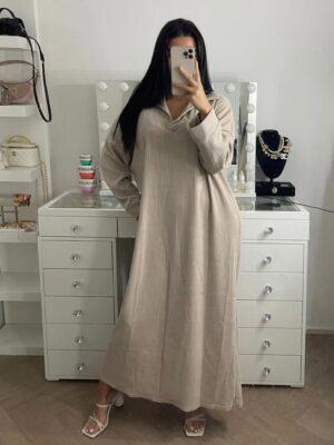 Lina corduroy kraag dress