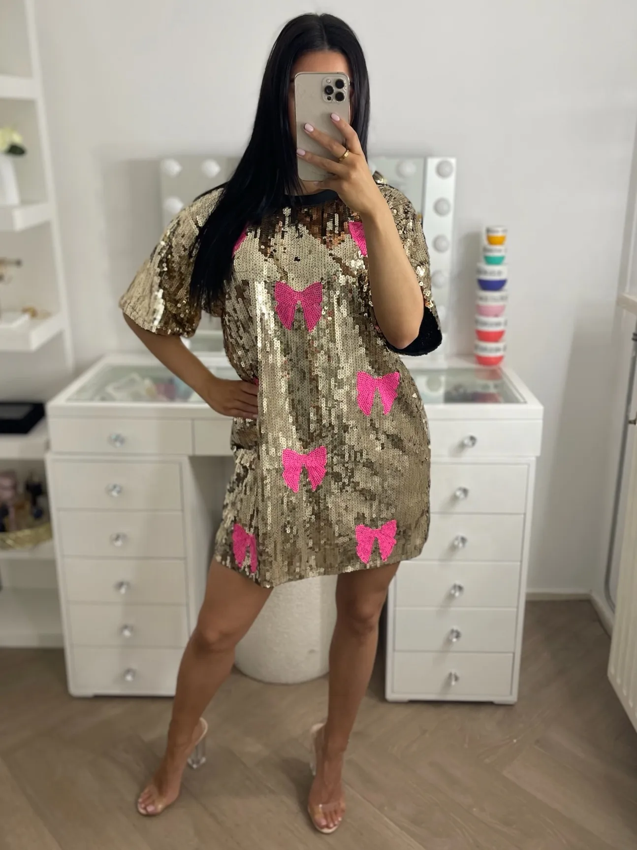 Butterfly glitter t-shirt dress