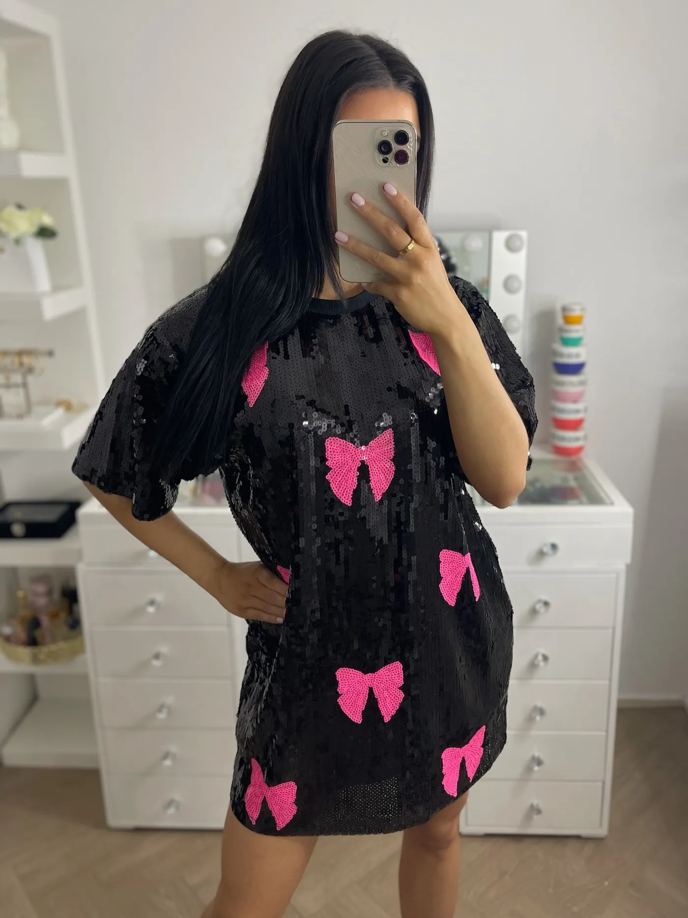 Butterfly glitter t-shirt dress